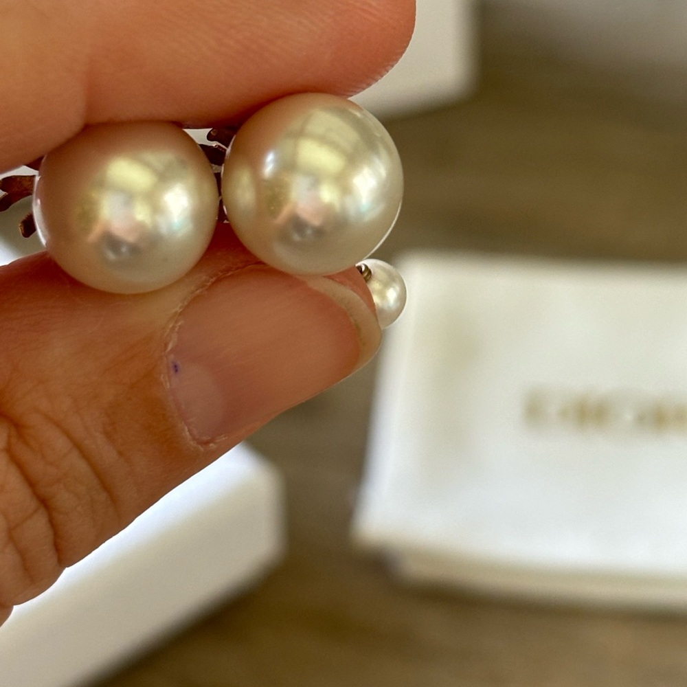 DIOR | TRIBALES pearl and rose gold earrings - Picture 7 of 10